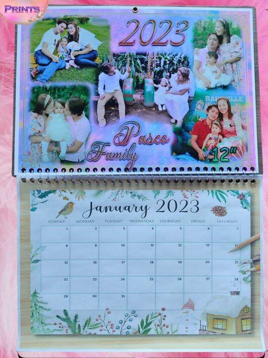 PERSONALIZED WALL CALENDAR PLANNER 2023 (LAMINATED PHOTO) (A4 SIZE