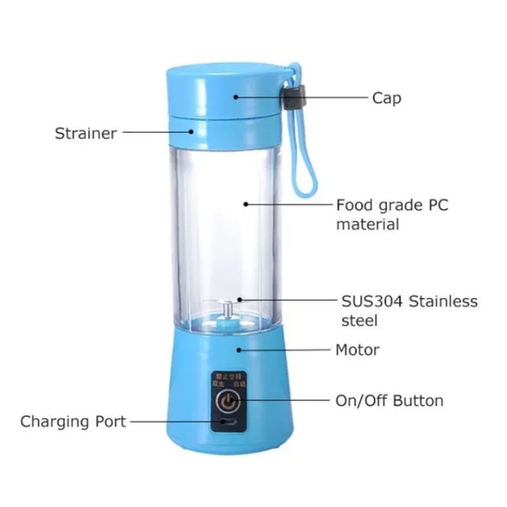 Portable and rechargeable battery juice blender 380ml Lazada PH