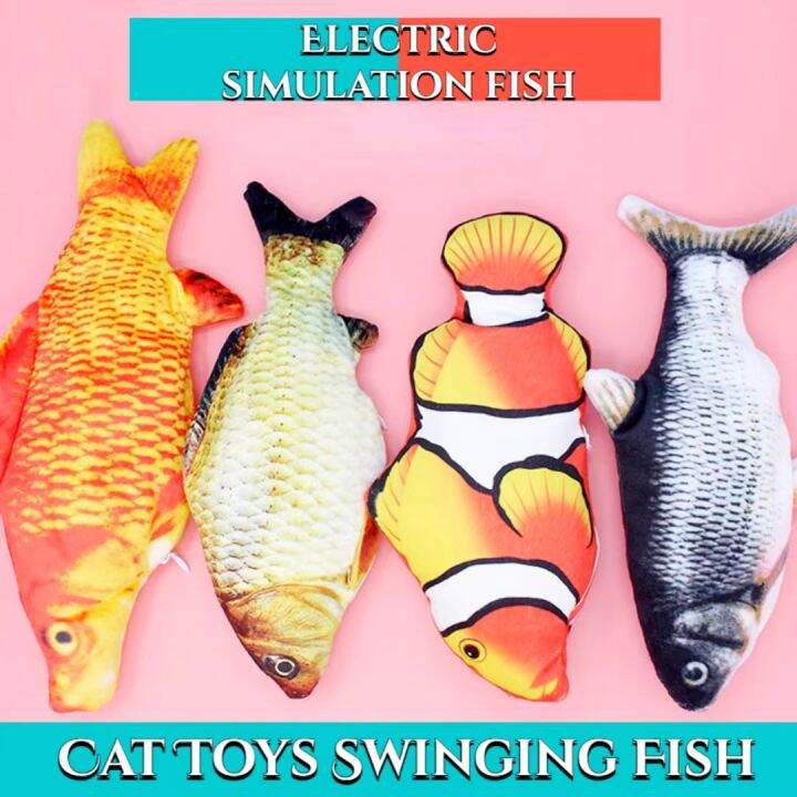 Electric Floppy Fish Cat Toys Faux Fish Toys Plush Interactive Cat Toys Indoor Cat Rocking Fish