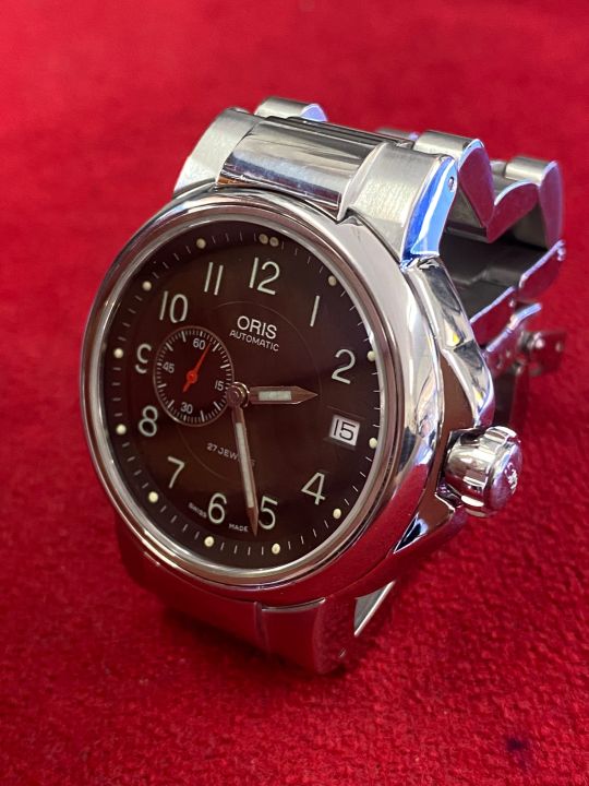 oris-automatic-27-jewels-ตัวเรือนสแตนเลส-นาฬิกาผู้ชาย-มือสองของแท้