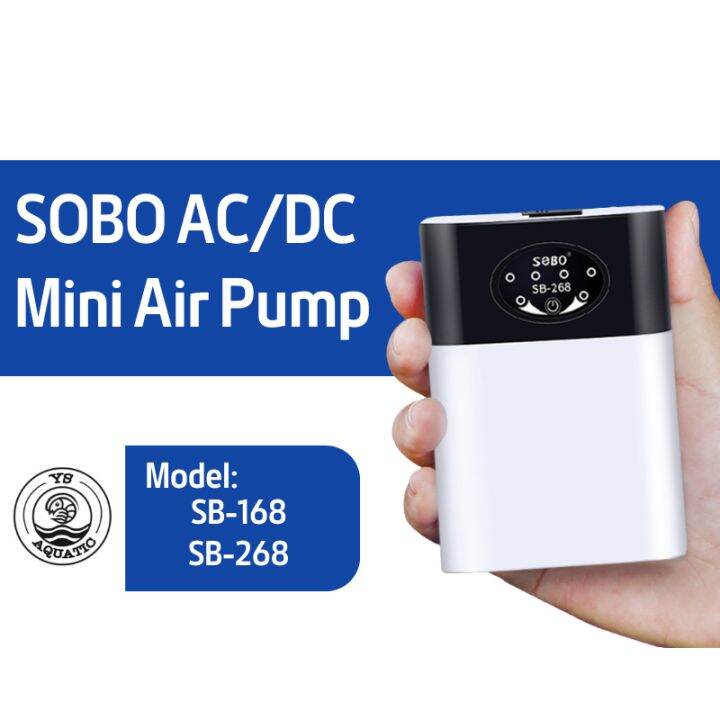 SOBO Mini AC DC Air Pump Rechargeable Battery USB Portable Aquarium