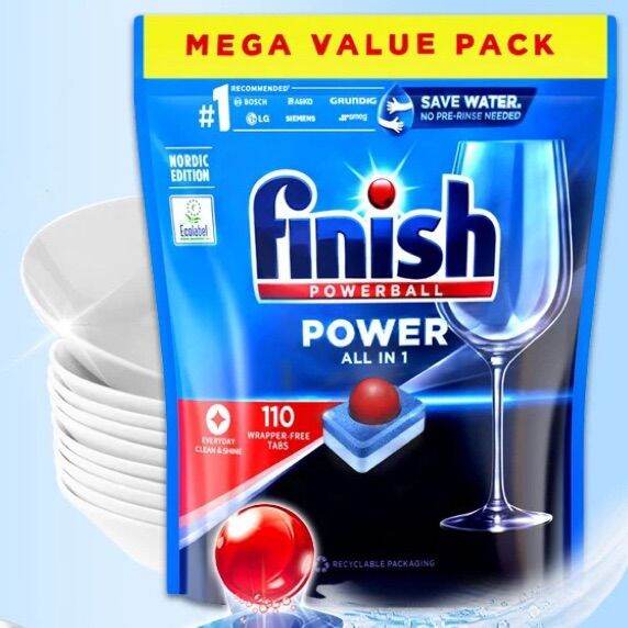 เก็บโค้ดส่งฟรี-finish-ฟินิช-powerball-power-all-in-1-all-in-1-max-dishwasher-tablets-20-42-94-110tabs-ผลิตภัณฑ์-ล้างจาน-ชนิดเม็ด-น้ำยาสำหรับเครื่องล้างจาน-110-เม็ด