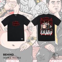 BEHIND CLOTHING เสื้อยืดลาย “ DOUBLE TROUBLE “