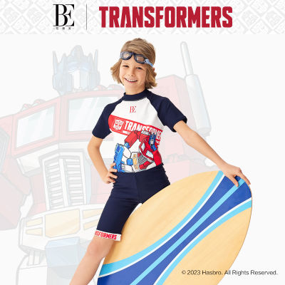 BE ชุดว่ายน้ำวันพีซสำหรับเด็กสินค้าใหม่2023ออปติมัสซีรีส์ Transformers ชุดว่ายน้ำบ็อกเซอร์สำหรับผู้ชาย