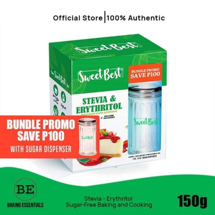 Sweet Best SteviaErythritol 150g Natural Sweetener Bundle with Sugar