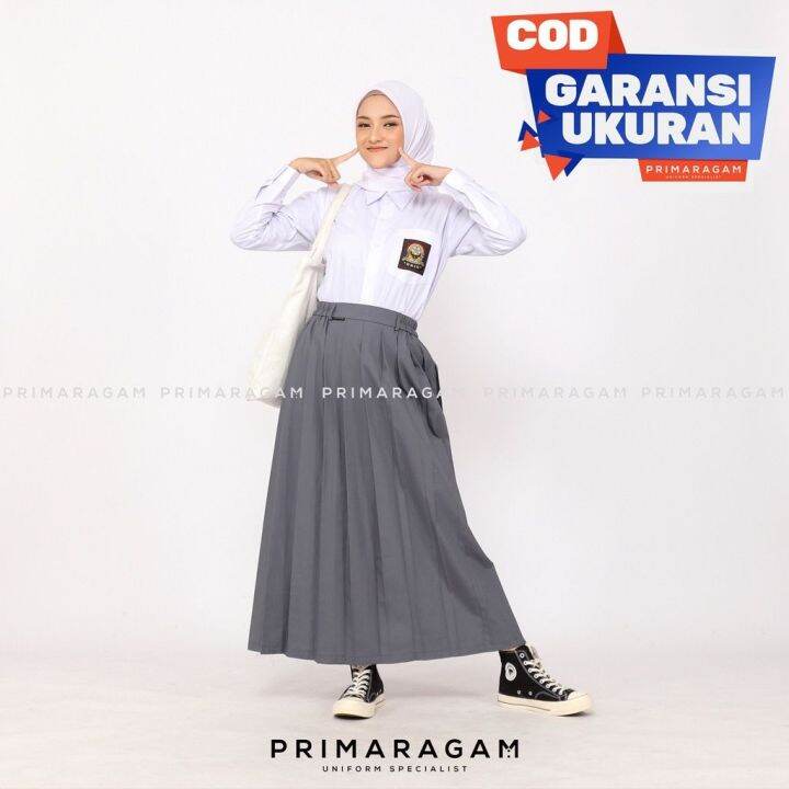 ROK REMPEL PANJANG SEKOLAH KERJA FORMAL SMP SMA ABU BIRU HITAM PUTIH ...