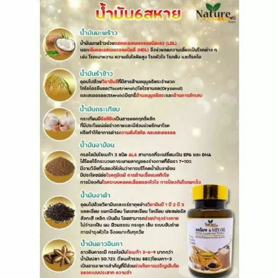 ส่งฟรี-แบรนด์แท้-nature-6-mix-oil-น้ำมันสกัดเย็น-6ชนิด-น้ำมันหกสหาย-งาดำ-รำข้าว-มะพร้าว-งาขี้ม้อน-ดาวอินคา-กระเทียม-60แคปซูล-1ขวด