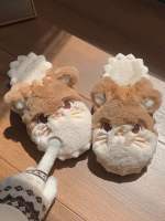 WP17 - Meow Meow Puffy Slipper - รองเท้าใส่ในบ้าน รองเท้าสลิปเปอร์