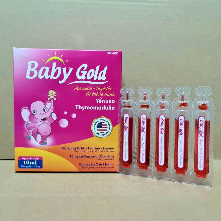 Baby Gold ăn ngon giúp bé ngủ tốt, bé ăn ngon, ngủ ngon, kích thích bé ăn nhiều hơn Hộp 20 ống
