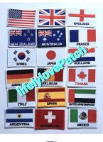 อาร์มธงชาติ Flags of the wolrd ธงยุโรป South America Patch Europe Flags อาร์มธงชาติ Asia ธงนานาประเทศ ตัวติดเสื้อ ตัวติดกระเป๋า ธงเอเชีย  ธงแอฟริกา แบบเย็บ L