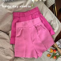 seoulday_stuff (BDS014) Basic Day Shorts กางเกงขาสั้นเอวสูง กางเกงขาสั้นสีชมพูบาร์บี้ ไซส์ XS-4XL งานสวย ใส่ง่าย  ใส่สบาย กางเกง Ss