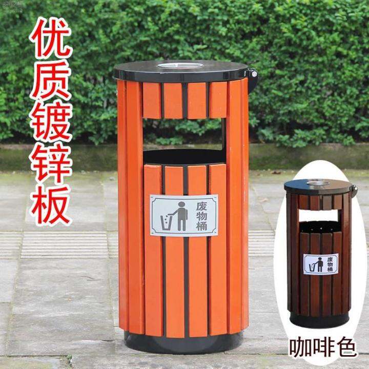Outdoor Trash Can Outdoor Scenic Area Community Park Wooden