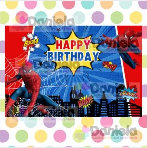 Superhero Birthday Party Theme Tarpaulin Poster Backdrop | Lazada PH