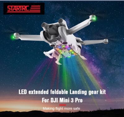 STARTRC DJI Mini 3 Pro LED Landing Gear Foldable Extended Landing Skid Mini 3 PRO Lens Anti-drop Protective Accessories