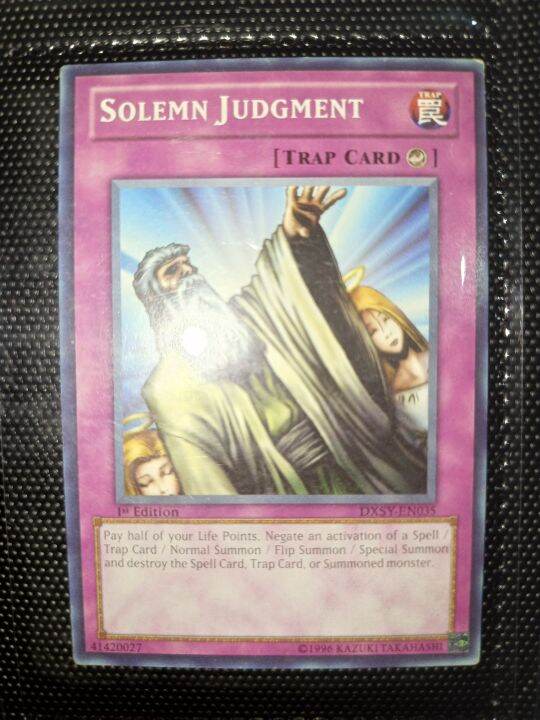 Solemn Judgement 1st Edition (Class A/Lightly Played/Preloved) YuGiOh Trading Card Game
