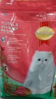 อาหารแมวเม็ด ยี่ห้อ Smart Heart Cat Aldtu สูตรแมวโต รสปลาทูน่าและกุ้ง ขนาด3กิโล (1ถุง)