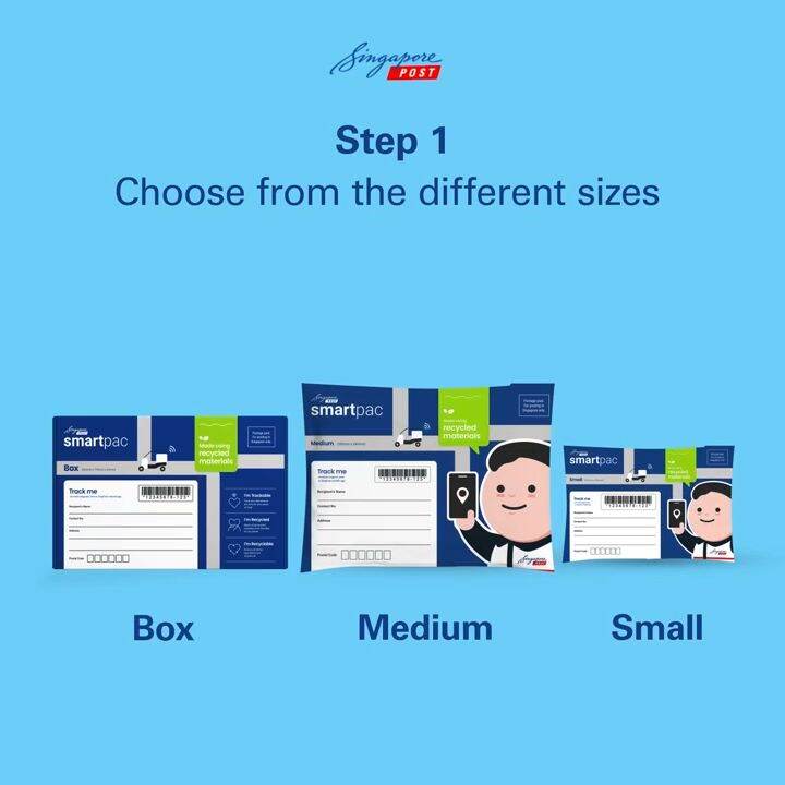 [SINGPOST] MEDIUM smartpac A postagepaid packaging for local delivery. Trackable via the