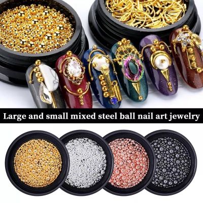 🇹🇭ไข่ปลาแต่งเล็บ ไข่ปลา คาเวียร์คละไซต์ คาเวียร์แต่งเล็บ Metal Stainless Steel Caviar Beads Mixed Size