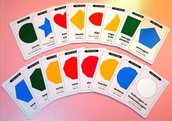 (16pcs) SHAPES Flashcards, Laminated Flash cards for kids learning ...