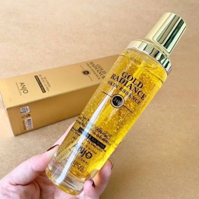 ANJO Gold Radiance Skin Essence 
24K Whitening &amp; Anti Wrinkle 150ml. 
เอสเซ้นต์ผสมทองคำบริสุทธิ์ 99.9% 
มีส่วนผสมจากธรรมชาติ ช่วยลดริ้วรอย