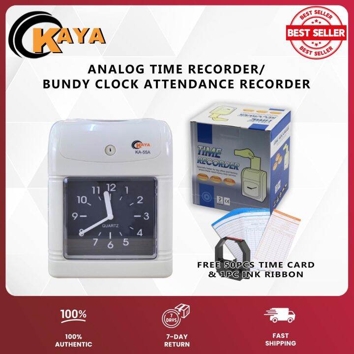 TIME RECORDER BUNDY CLOCK (KAYA)(Battery Operated) Employee Analog