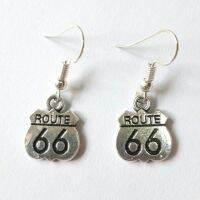 ต่างหูสีเงิน ROUTE 66 Harley Davidson Lady Rider Dangle Earings ต่างหู Lady Rider สาวก ฮาร์เลย์ เดวิดสัน