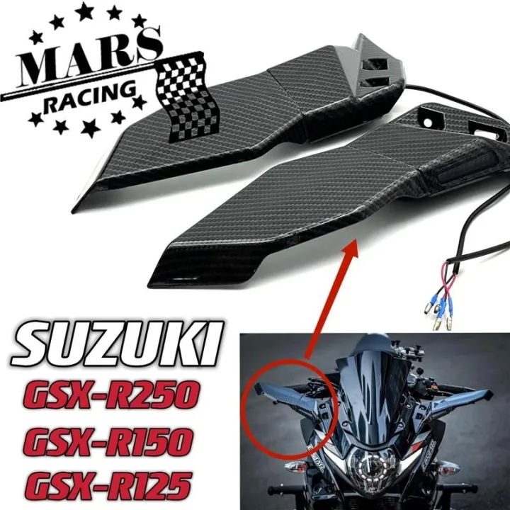 กระจกรถจักรยานยนต์ลมปีกปรับหมุนกระจกมองหลังด้านข้างหมุนด้านข้างเปิดไฟ ...