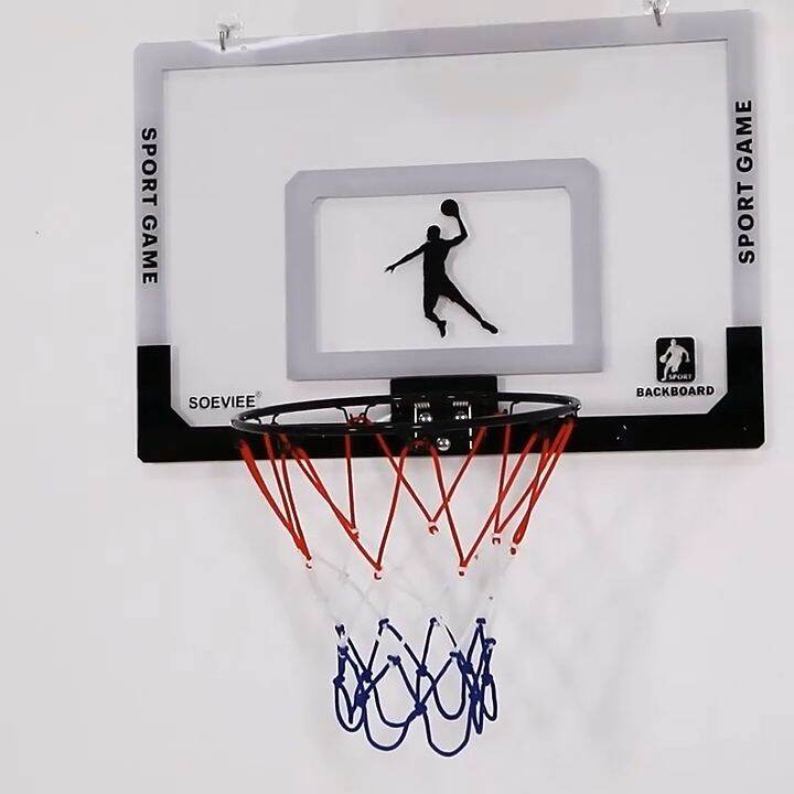 【Free Basketball & Pump】Mini Indoor Basketball Hoop With Ball 18 inch x12 inch Shatterproof