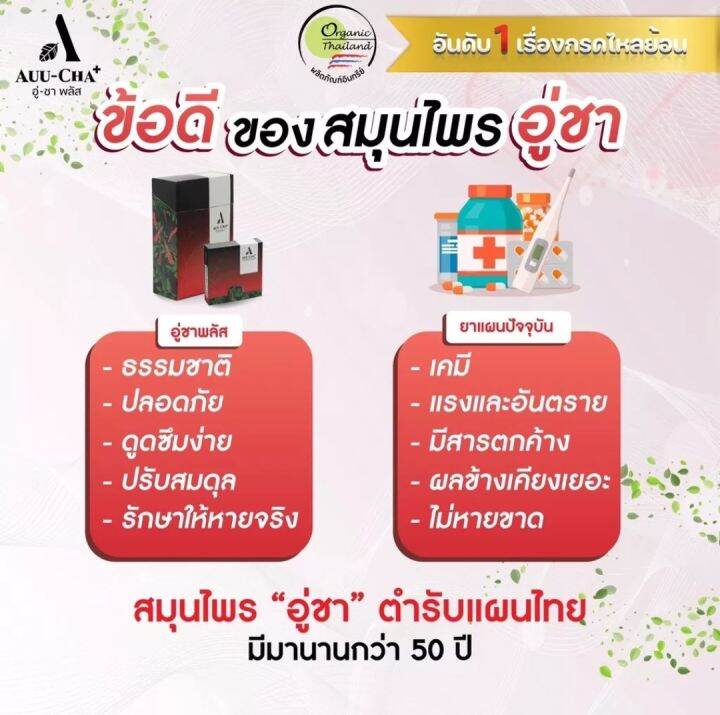 อู่ชา-แคปซูล-auu-cha-อู่ชา-พลัส-สมุนไพรแก้กรดไหลย้อน-สมุนไพรกรดไหลย้อน-สมุนไพรบรรเทากรดไหลย้อน-2-กล่อง