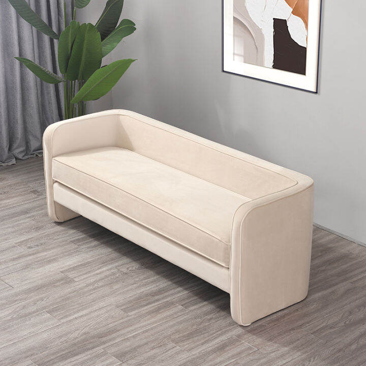 Nordic Living Room Small Sofa Bench with Armrests Bed End Stool Master