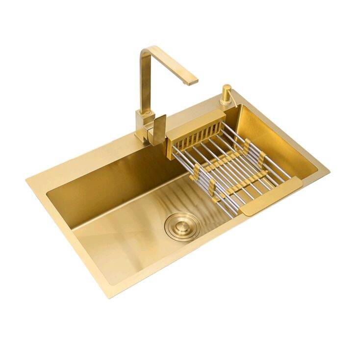 GOLD NANO 6845 & 6545 single kitchen sink 3mm kapal 304 stainless ...