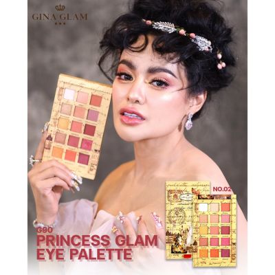 GINA GLAM PRINCESS GLAM EYE PALETTE จีน่าแกรม อายแชโดว์ พาเลท 15 สี  -G90