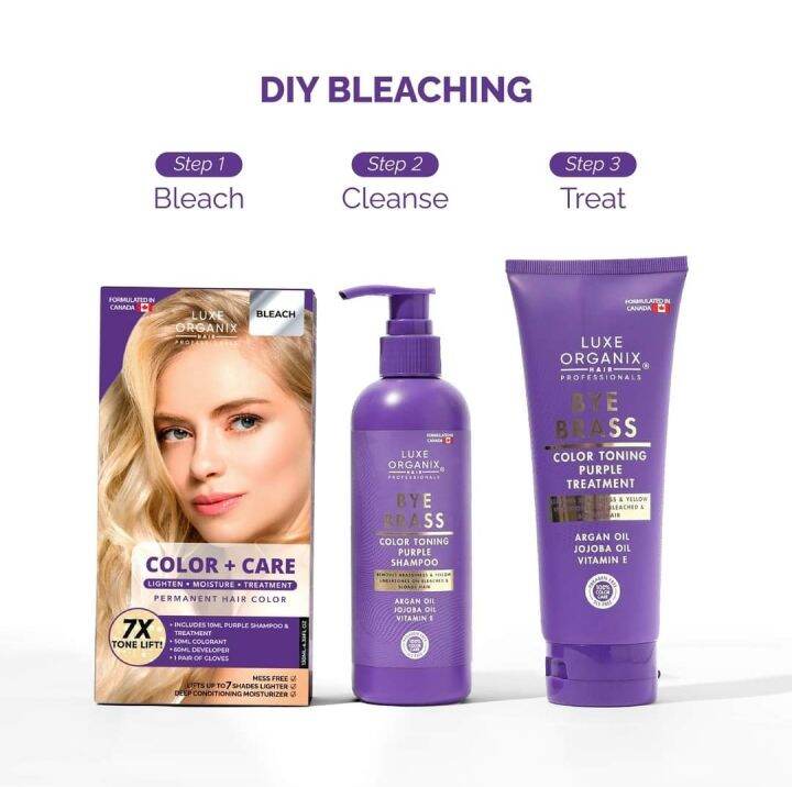 Bye Brass Purple Shampoo with Purple Treatment conditioner and Keratin