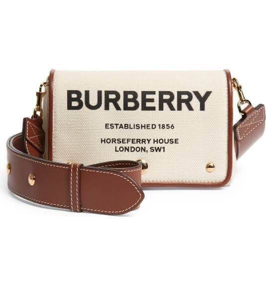 กระเป๋าสะพายข้างเบอเบอรี่ Small Horseferry Print Cotton Canvas