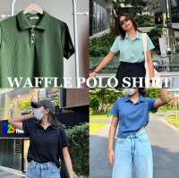 - waffle polo shirt - เสื้อโปโลกระดุมผ้าวาฟเฟิลเล็กใส่สบาย