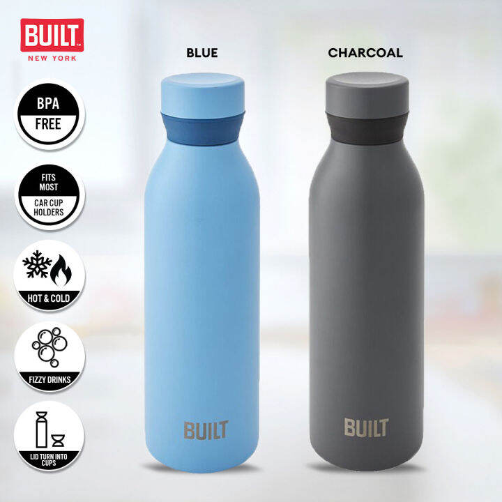 Built NY Double Walled Stainless Steel Cascade Water Bottle (532ml/18Oz ...