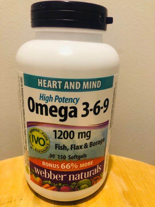 WEBBER NATURALS Omega 369, 1200 mg, 150 softgels **Made in Canada