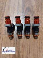 4X Top feed High performance 450CC 550CC 650CC 850CC 1000CC 1300CC 63.5mm ev14 E25 E85 High impedance Flow matched fuel injector Red หัวฉีด