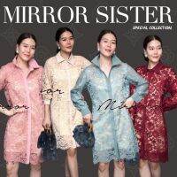 ?️Mirrorsister #10604.5 เดรสเชิ้ตผ้าลูกไม้ เดรสลูกไม้ ชุดลูกไม้ เดรสเชิ๊ต เดรสสั้น มินิเดรส ชุดทำงาน ชุดไปเที่ยว