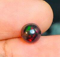 โอปอลดำธรรมชาติ 0.56 กะรัต กลม 6 มม 0.56cts natural black opal 6mm round