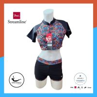 (S-XXL) ชุดว่ายน้ำผู้หญิง BSC streamline (เสื้อ+กางเกง) มีซับใน มีฟองน้ำกัน UV