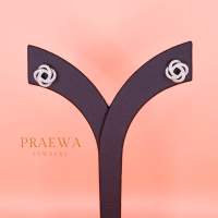 Praewa Jewelry - Glam Luxe earrings ต่างหูเงินแท้ เพชรสวิส