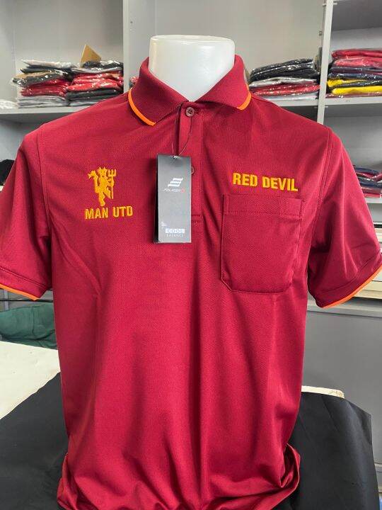 เสื้อโปโลกีฬาปักโลโก้-แมนยู-red-devil