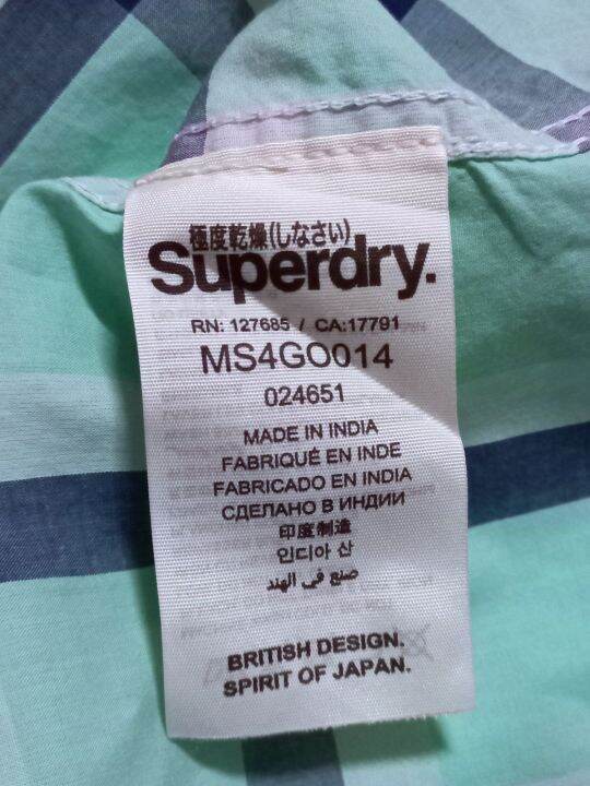 เสื้อ Superdry แท้ อก 38 นิ้ว Made in INDIA Lazada.co.th