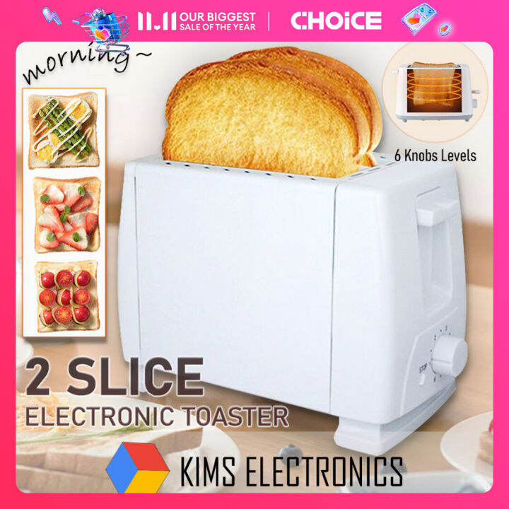 Bread Toaster 2 Slot Toaster Machine Electric Breakfast Maker Sandwich ...