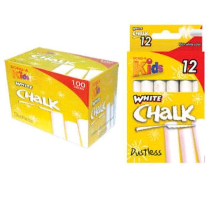 Mungyo White Dustless Chalk & Chalk Holder Combo - 5x10 Pcs Chalk (50 Chalks