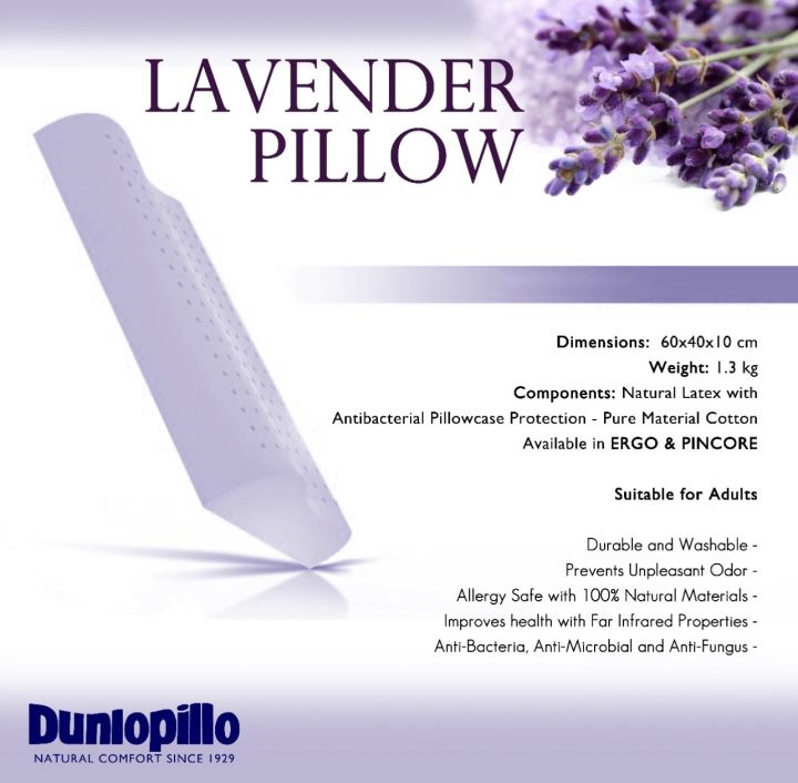 Dunlopillo Ergo Lavender Latex Pillow Bantal Tidur Lazada Indonesia