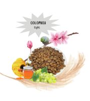 เมล็ดกาแฟโคลอมเบีย Colombia Supremo 100% ระดับการคั่ว Light Roast เกรด A ชาเซนปาน (Chasenpan) มีบอดี้ที่หนัก  Flower , Dried grapes , Grape , Natty , Sweet อย่างสมดุล