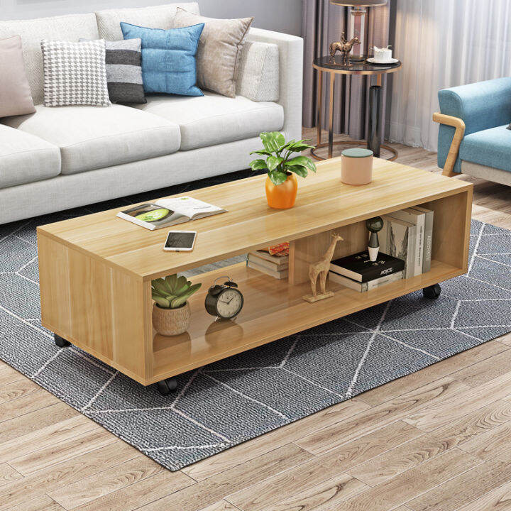 YOTAIL Simple style solid wood small coffee table living room removable