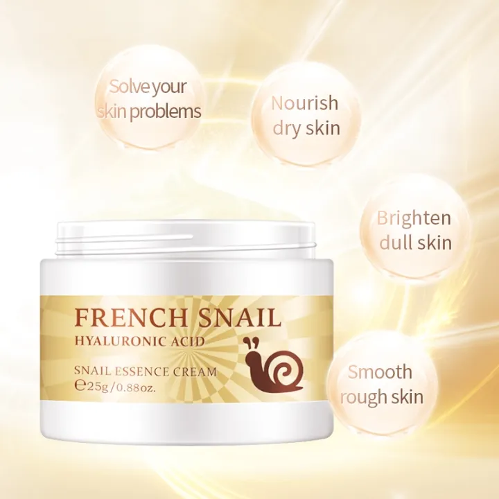 French Snail Hyaluronic Acid Snail Essence Cream Day and Night Whitening Brightening